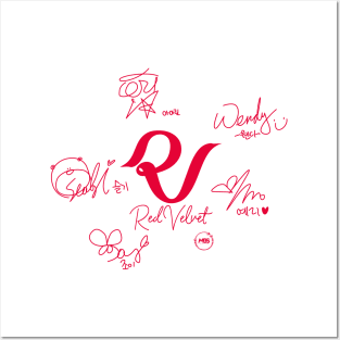 Design with red velvet signatures Posters and Art